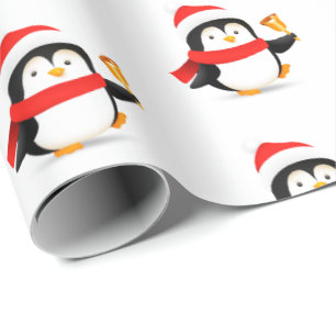 Papel De Presente Pinguim de Papel de Moldagem de Natal