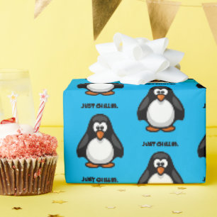 Papel De Presente Pinguim legal do desenho animado - Apenas Enroland