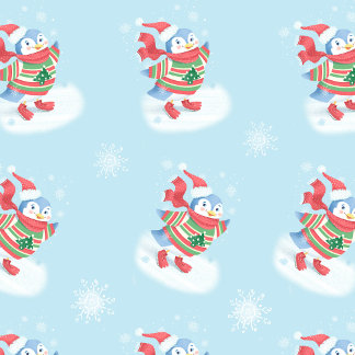 Papel De Presente Pinguim Pinguim De Ice De Patinação