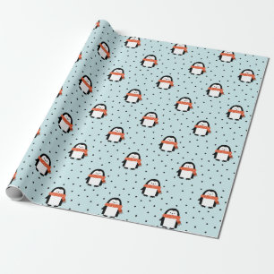 Papel De Presente Pinguim-Pinguim-Pinguim-Pinguim-Pinguim-De-Natal B