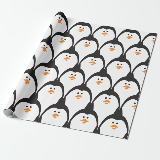Papel De Presente Pinguim sem soldadura.  (Desenrolado)