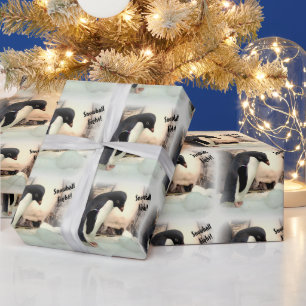 Papel De Presente Pinguin Snowball Fight Wrappaper
