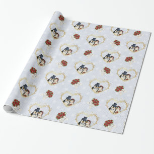 Papel De Presente Pinguin Wedding Wraping Paper