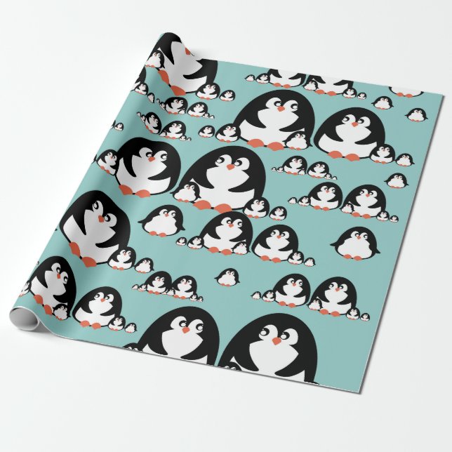 Papel De Presente Pinguins (Desenrolado)