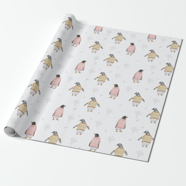 Papel De Presente Pinguins (Desenrolado)