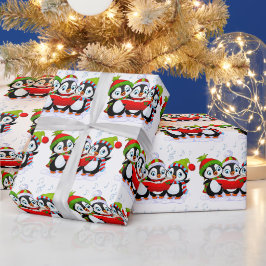 Papel De Presente Pinguins Cantores