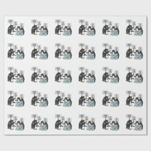 Papel De Presente Pinguins contra Tarifas Anti Trump