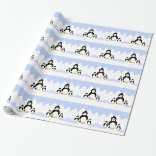 Papel De Presente Pinguins de Desenho Animado no Ártico