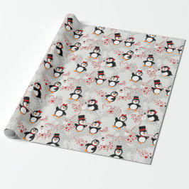 Papel De Presente Pinguins de hortelã-pimenta de Natal