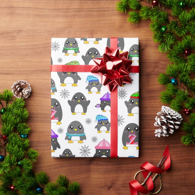 Papel De Presente Pinguins de Inverno (Presente de Natal)