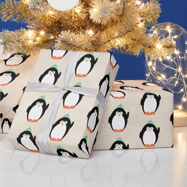 Papel De Presente Pinguins de Natal (Feriados)