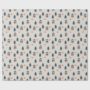 Papel De Presente Pinguins de Natal