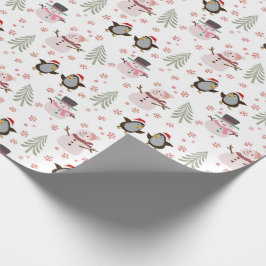 Papel De Presente Pinguins, Neves e Árvores de Natal
