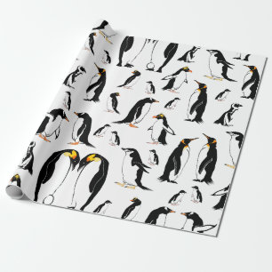 Papel De Presente Pinguins Padrão