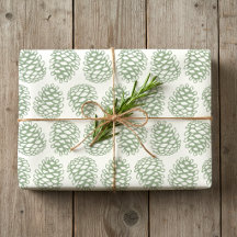 Pinha de Natal Rústica Vintage Verde Salvia