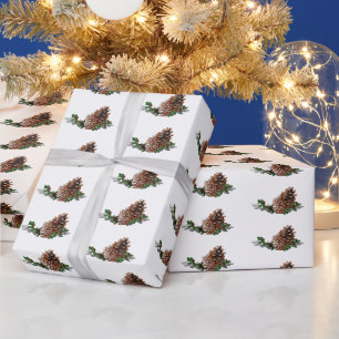 Papel De Presente Pinhas de Natal 