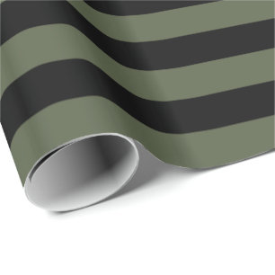 Papel De Presente Pinheiro Cipreste Verde e Faixa Preta
