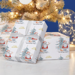 Papel De Presente Pinheiro de Natal Papai Noel