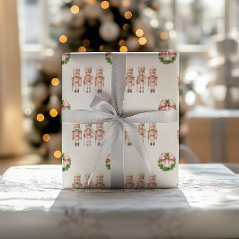 Papel De Presente Pinhoque de Natal Rosa