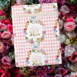Papel De Presente Pink Alice in Wonderland 3rd Birthday  