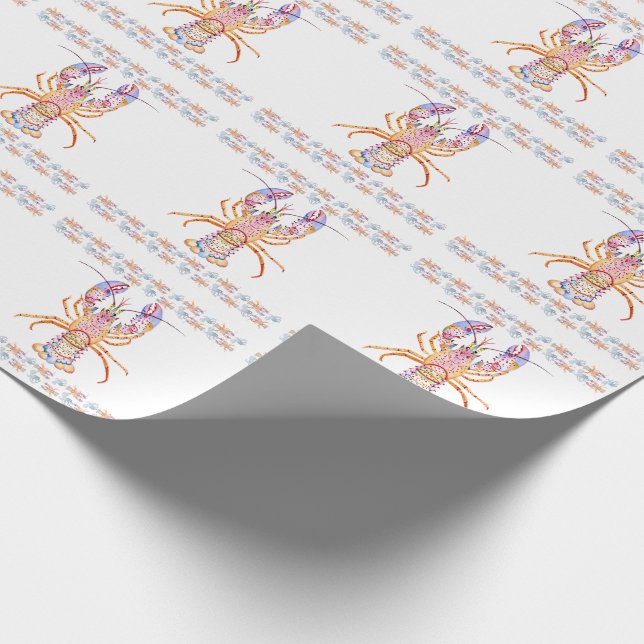 Papel De Presente Pink and Blue Lobster (Ponta)