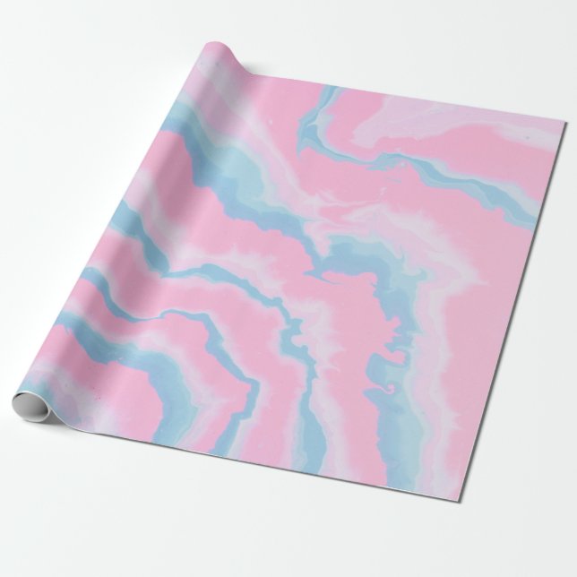PAPEL DE PRESENTE PINK AZUL E ABSTRATO BRANCA (Desenrolado)