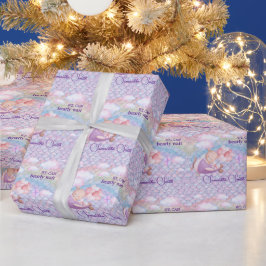 Papel De Presente Pink Bear Pastel Airplane Balloon
