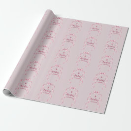 Papel De Presente Pink Bow Coquette Birthday 