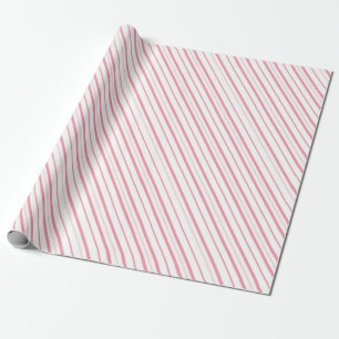 Papel De Presente Pink Candy Cane Stripes - Small Stripes