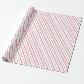 Papel De Presente Pink Candy Cane Stripes - Small Stripes