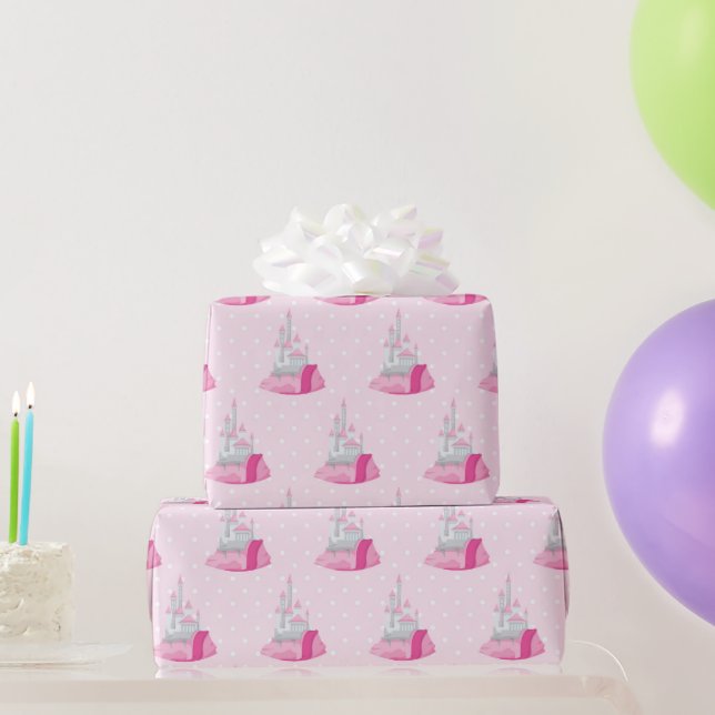 Papel De Presente Pink Castle Pattern (Presentes para festas)