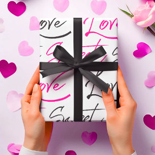Papel De Presente Pink Chic e Black Love and Sweet Patternos