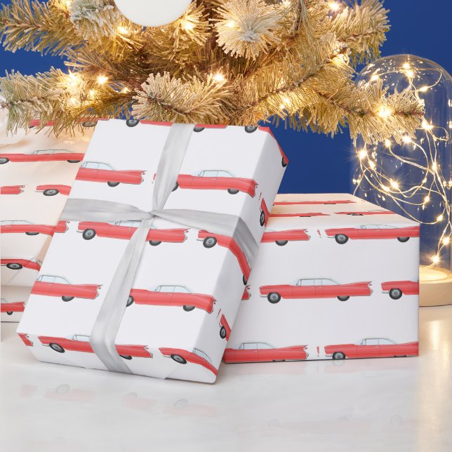 PAPEL DE PRESENTE PINK CLASSIC CAR CADDY CHRISTMAS WRAPPING PAPER (Feriados)