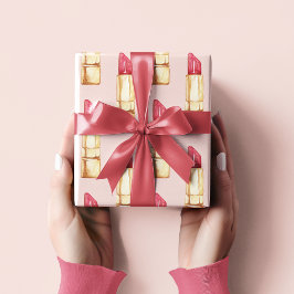 Papel De Presente Pink e Lipstick vermelho modernos de Pastel