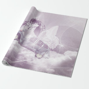 Papel De Presente Pink Fantasy Flying Horly Carro Borboleta Fada Win