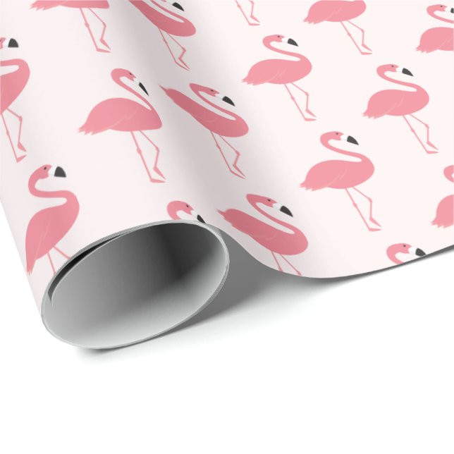 Papel De Presente Pink Flamingo Pattern (Ponta do rolo)