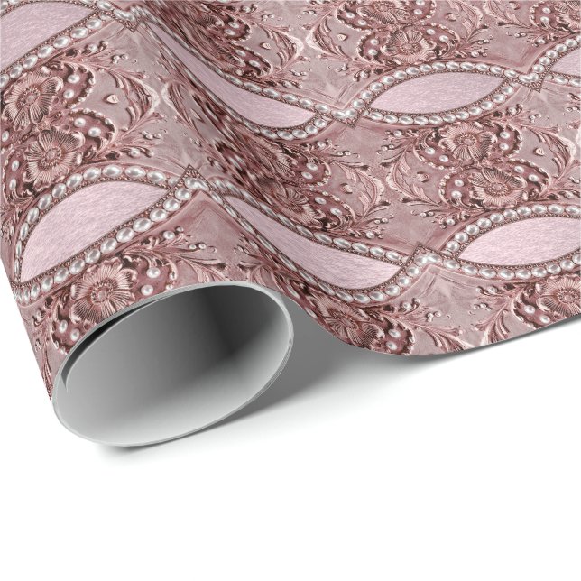 Papel De Presente Pink Flower Wrapping Paper (Ponta do rolo)