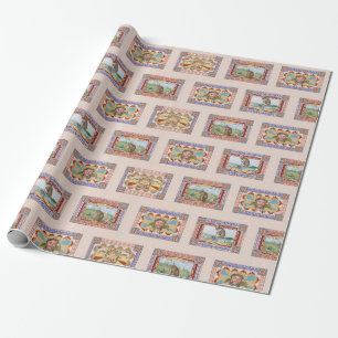 Papel De Presente Pink French Quirky Animal Print Polaroï d Lâmpa