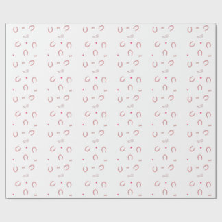 Papel De Presente Pink Horse Girl Horseshoe Pattern Gift