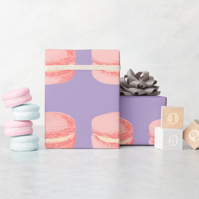 Papel De Presente Pink macaroons (Chá de bebê)