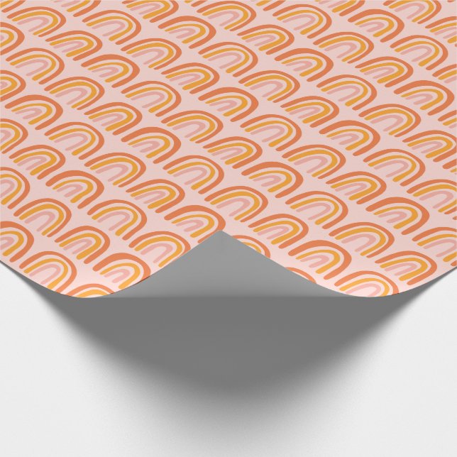 Papel De Presente Pink Orange Pattern Rainbow Gift (Ponta)