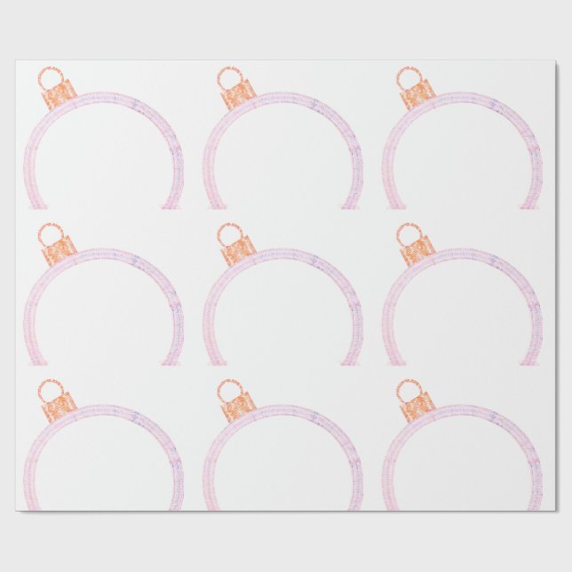 Papel De Presente Pink Ornament Wrapping Paper (Aberto)