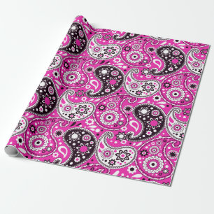 Papel De Presente Pink Paisley Fantasy Brincadeiras Aniversário