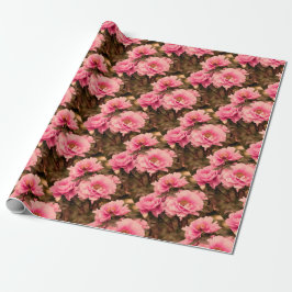 Papel De Presente Pink Peony Flower