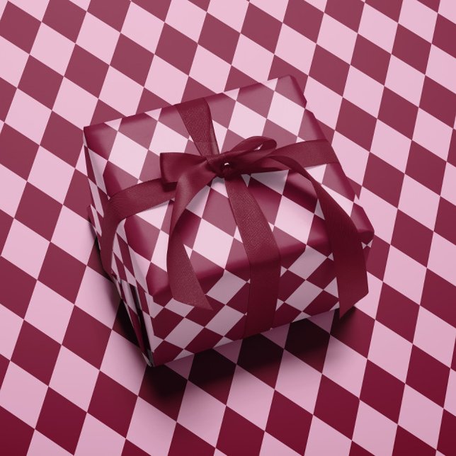 Papel De Presente Pink red argyle pattern Wrapping paper (Criador carregado)