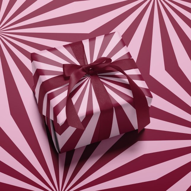 Papel De Presente Pink red swirly Christmas Wrapping paper (Criador carregado)