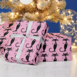 PAPEL DE PRESENTE PINK RETRO BLACK CAT CHRISTMAS WRAPPING<br><div class="desc">PINK BLACK RETRO CAT WRAPPING PAPER.</div>