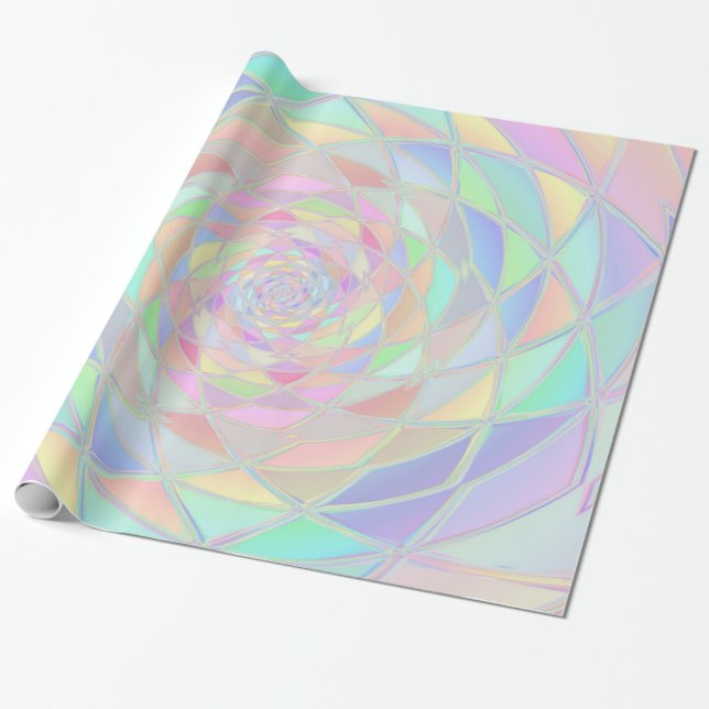 Papel De Presente Pink Stained Glass Window Pastels (Desenrolado)