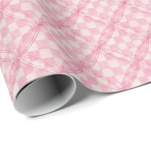 Papel De Presente PINK VERIFICAR QUILT Wraptor Paper