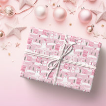 Pink Village Snowy Christmas